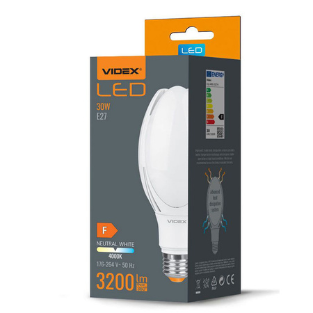 LED žárovka E27 A96 30W 3200lm 4000K neutrální bílá 330° Videx