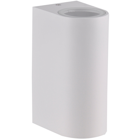 Venkovní nástěnné svítidlo shora dolů s LED 2x GU10 BOSTON GOLDLUX (Polux) ALUMINIUM White oválné