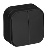 Spínač ToDo Spínač Dvojitý svícen Povrchová montáž IP20 ORNO ČERNÁ