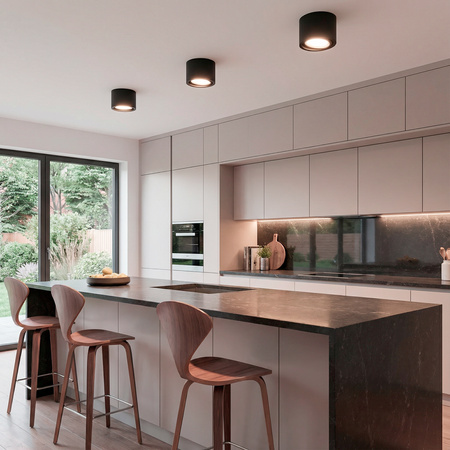 Povrchové Halogenové svítidlo GU10, AR111 SPOT TUBA 100mm Nastavitelná Kulatá Černá TELES LUMILED