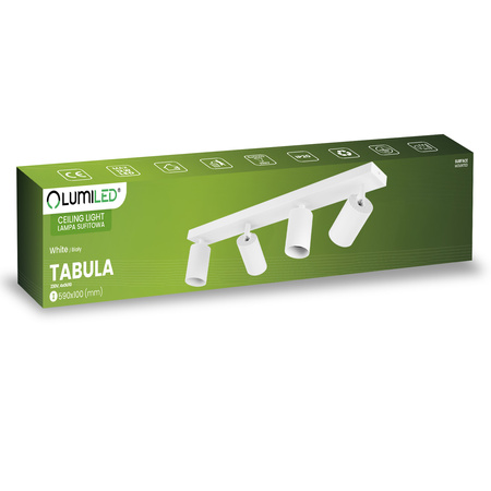 Stropní svítidlo SPOT TUBA Reflektor Halogenové svítidlo 4x GU10 TABULA LUMILED