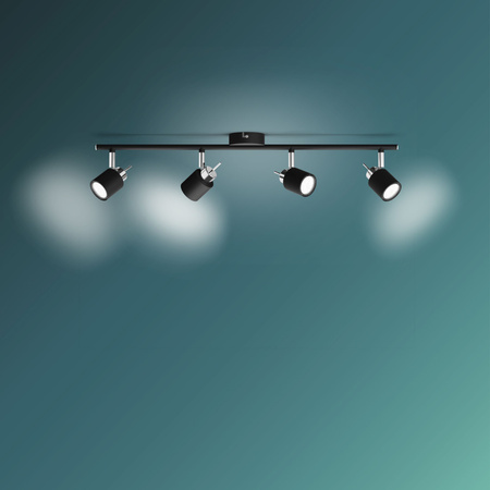 MERANTI stropní svítidlo 4x GU10 Nástěnné svítidlo Reflektor pohyblivý Černá PHILIPS