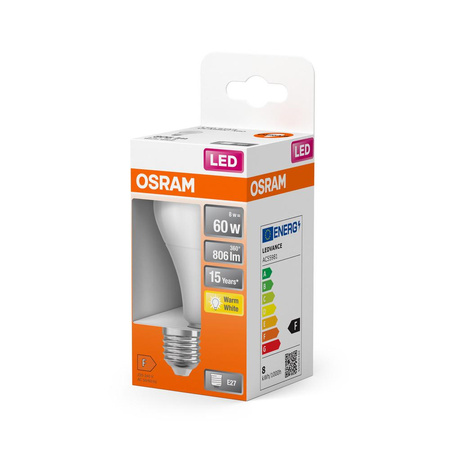 LED žárovka A60 E27 8W = 60W 806lm 2700K Warm 150° STAR CLASSIC Osram