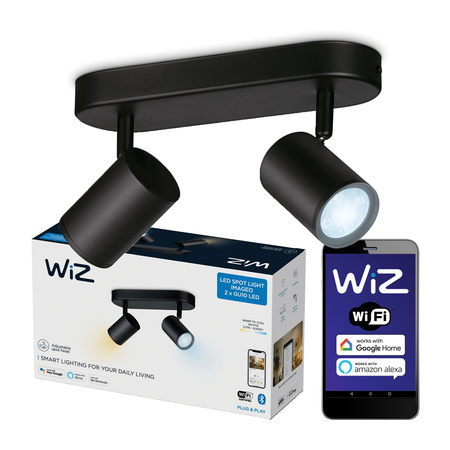 Stropní svítidlo LED SPOT RAIL 2x 5W 2700-6500K Black SMART WiFi WiZ