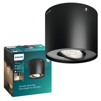 Povrchové svítidlo LED PHASE 6,5W 2700K Stmívatelné Pohyblivé černé PHILIPS