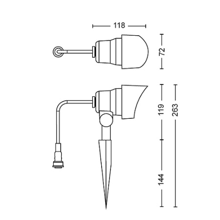 Venkovní LED zahradní lampa SPOT Pack GardenLink 6W 12V 2700K IP44 + kabel pohyblivý zapuštěný PHILIPS