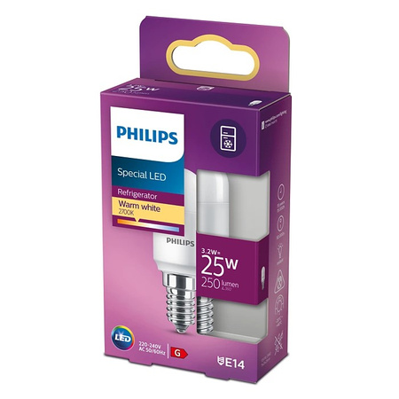 LED žárovka E14 T25 3.2W = 25W 250lm 2700K Teplá bílá 160° PHILIPS