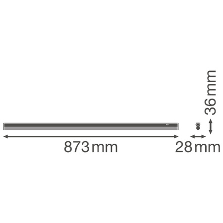 Nábytková lampa LED pásek 12W 3000K 90cm LINEÁRNÍ KOMPAKTNÍ SPÍNAČ LEDVANCE