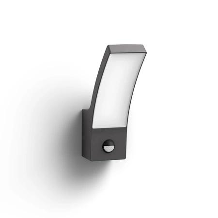 Zahradní lampa LED nástěnná lampa SPLAY IR myGarden 12W 2700K IP44 s pohybovým a soumrakovým senzorem antracit PHILIPS