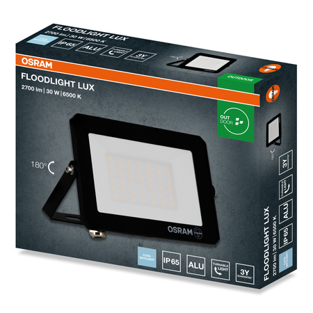 LED reflektor Halogenový venkovní reflektor 30W 6500K 2700lm IP65 FLOODLIGHT LUX OSRAM