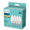 4x LED žárovka E14 B35 4,9W = 40W 470lm 2700K Warm Milk PHILIPS