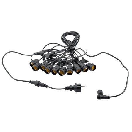 Venkovní řetěz 10m, 10x E27 Žárovky Smokey 6W 2200K MALUS LUMILED