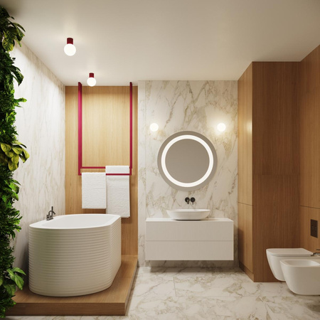 Koupelnové nástěnné svítidlo G9 Round Maroon Modern Matte IP44 Halo Sollux