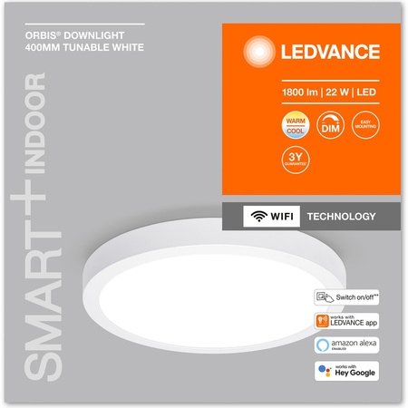 LED stropní svítidlo ORBIS DOWNLIGHT 22W 1800lm CCT 40cm SMART+ WIFI LEDVANCE