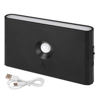 LED dobíjecí lampa 1W 170lm 3000/4000/6500K CCT 180° se senzorem pohybu Stmívatelná černá Wolf Masterled