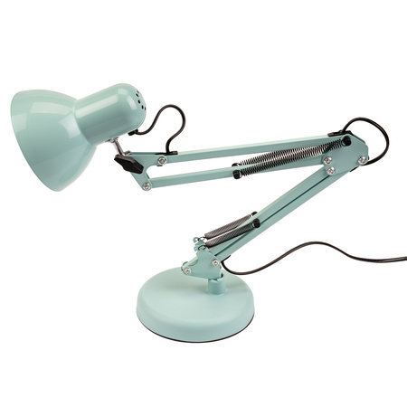 Stolní kreslící lampa E27 TOBI Pastelově modrá Lumiled + držák na desku