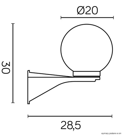 Venkovní zahradní lampa nástěnná lampa LED koule K 3012/1/KD 200 E27 Su-Ma