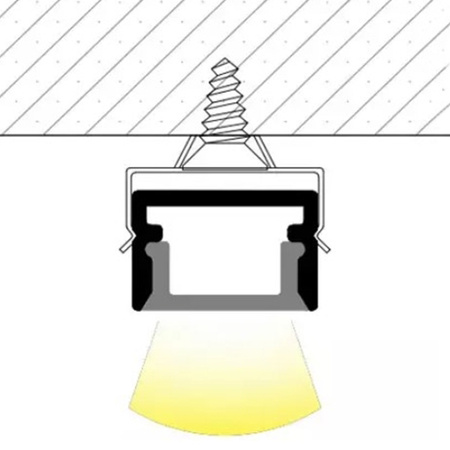 Povrchový Eloxovaný Hliníkový Profil pro LED KM33, Stříbrný 2m LUMILED