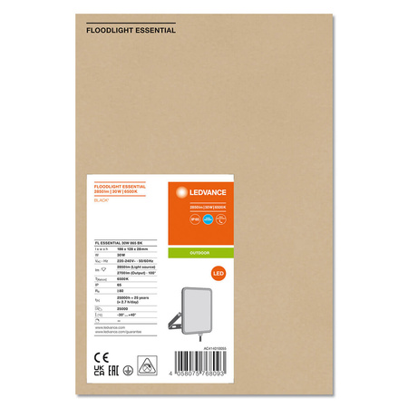 Reflektor LED 30W 6500K 2700lm IP65 Černá LEDVANCE ESSENTIAL