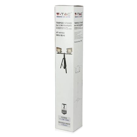Dvojitý stativový stojan pro Reflektor LEDy TRIPOD Black VT-41150B V-TAC