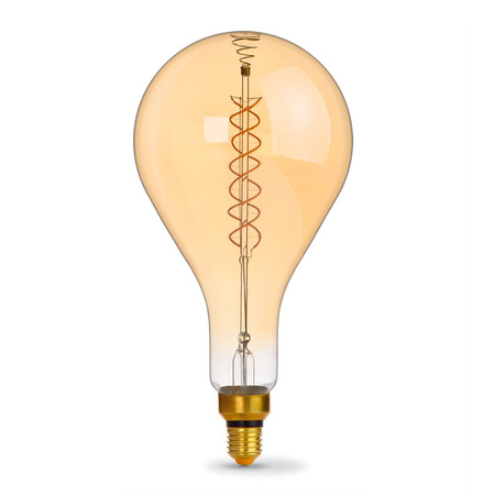 LED žárovka E27 PS160 Pear 8W = 42W 500lm 1800K teplá bílá 360° FILAMENT Amber Dimmable Videx