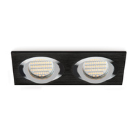 Zapuštěné halogenové bodové svítidlo GU10 černé dvojité Kobi