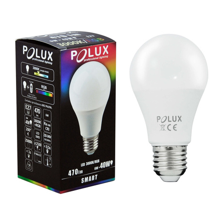 LED žárovka E27 A60 6W 470lm 3000K Warm RGB 200° GOLDLUX (Polux)