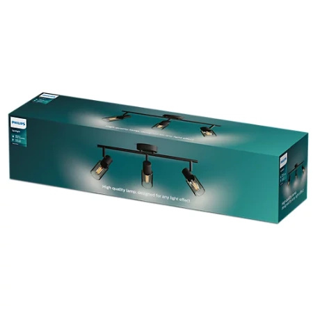 Reflektorové stropní svítidlo 3x E14 Black Palms Philips