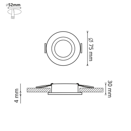 Opin GOLDLUX (Polux) pevné stropní svítidlo. kulaté. černý perleťový kov GU10