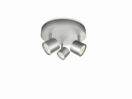 LED STAR stropní svítidlo 3x 4,5W 2700K stmívatelné reflektorové svítidlo pohyblivé hliníkové kulaté PHILIPS