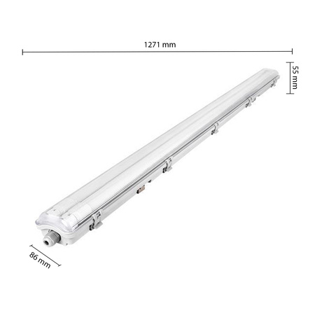 Ohnivzdorné svítidlo 120cm 2xT8 G13 IP65 + LED zářivky 18W 4000K Neutral Masterled