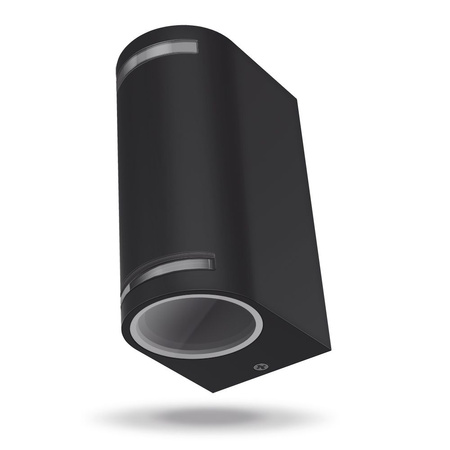 Zahradní nástěnné svítidlo Venkovní LED fasádní svítidlo 2x GU10 IP54 černé JUSTIN Videx