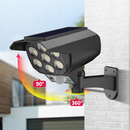 LED solární lampa Falešná kamera Venkovní zahradní pohybový senzor + dálkové ovládání