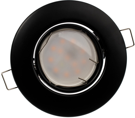 3x GOLDLUX (Polux) kulatá černá pohyblivá halogenová žárovka + GU10 3.5W LED žárovka