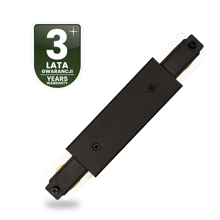 1F KOLEJNICOVÝ KONEKTOR PŘÍMÝ S NAPÁJECÍM ZDROJEM ČERNĚ OSVĚTLENÝ