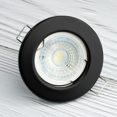 Halogenová Podhledové svítidlo GU10, MR16 Stálá Kulatá Černá Plech LUMILED
