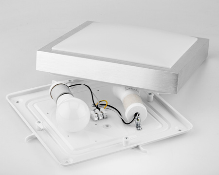 Stropní LED svítidlo Stropní nástěnné svítidlo čtvercové 2xE27 IP44