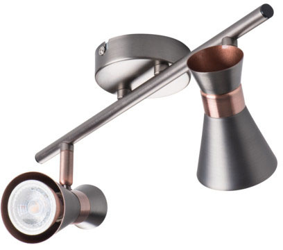 MILENO stropní lampa svítidlo 2x GU10 stříbrná měď 37cm Kanlux
