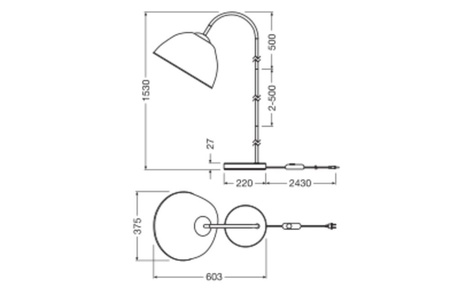 Dekorativní stojací lampa E27 White Dimmable Decor Ledvance