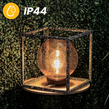 LED solární lampa Venkovní zahradní stojící lucerna 3000K IP44 23cm soumrakový senzor