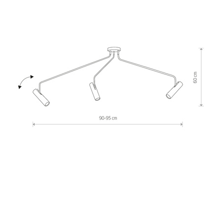 Stropní svítidlo EYE SUPER 6504 Nowodvorski Černá 3xGU10 Stínidlo s pohyblivou trubkou Ocel Moderní