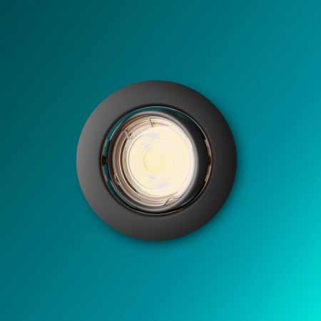 LED GU10 zapuštěná pod omítku hliníková kruhová černá Peridot Philips