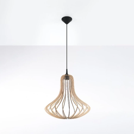 LED závěsné stropní svítidlo ELZA E27 Natural Wood SOLLUX