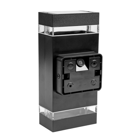 Zahradní nástěnné svítidlo shora dolů 2x GU10 Black Senzor pohybu a soumraku HEDERA LUMILED