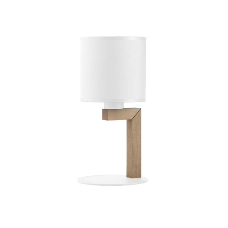 TROY WHITE Dřevěná skandinávská lampa E27 5198 TK Lighting Stolní lampa na noční stolek