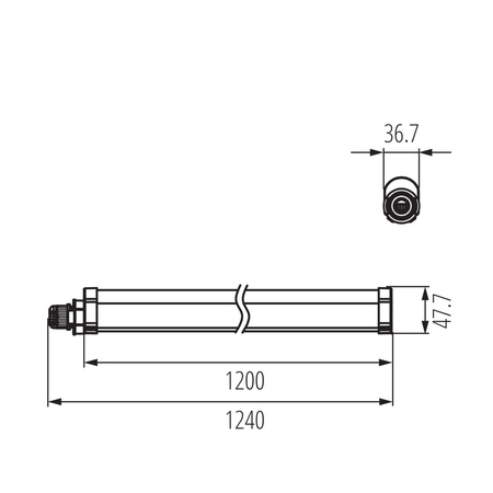 LED 40W 120cm 4800lm 4000K neutrální bílá 145° IP65 Svítidlo pro povrchovou montáž bílé TP KANLUX