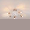 Stropní svítidlo Lustr Spider Pendant 5x E27 Přírodní dřevo White Ember Peach Puff SL.1475 Sollux