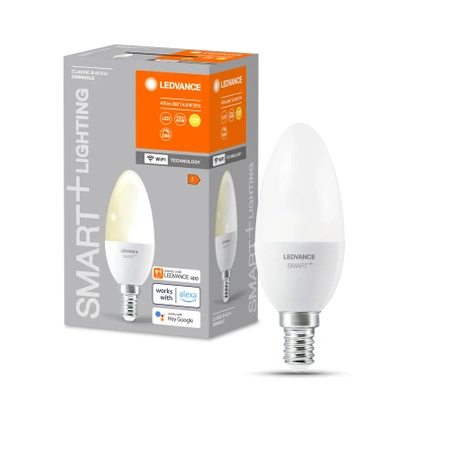 E14 B40 LED žárovka 4.9W 470lm 2700K Teplá bílá SMART+ WiFi stmívatelná svíčka LEDVANCE