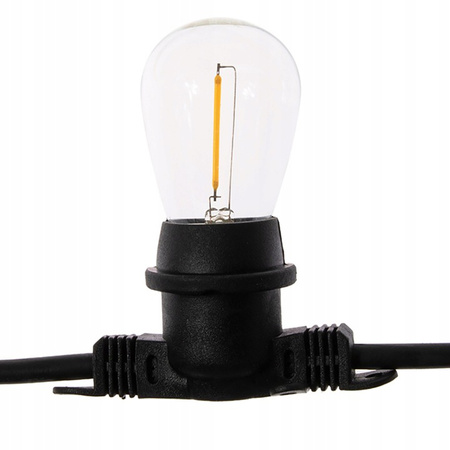 Venkovní řetěz 10m, 10x E27 Žárovky 1.3W 2200K NARCI LUMILED