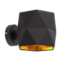 Nástěnné svítidlo SIRO BLACK Černá a zlatá Moderní geometrické E27 1040 TK Lighting